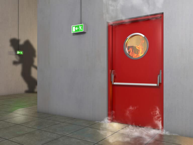 Fire,Prevention,Door,,3d,Illustration
